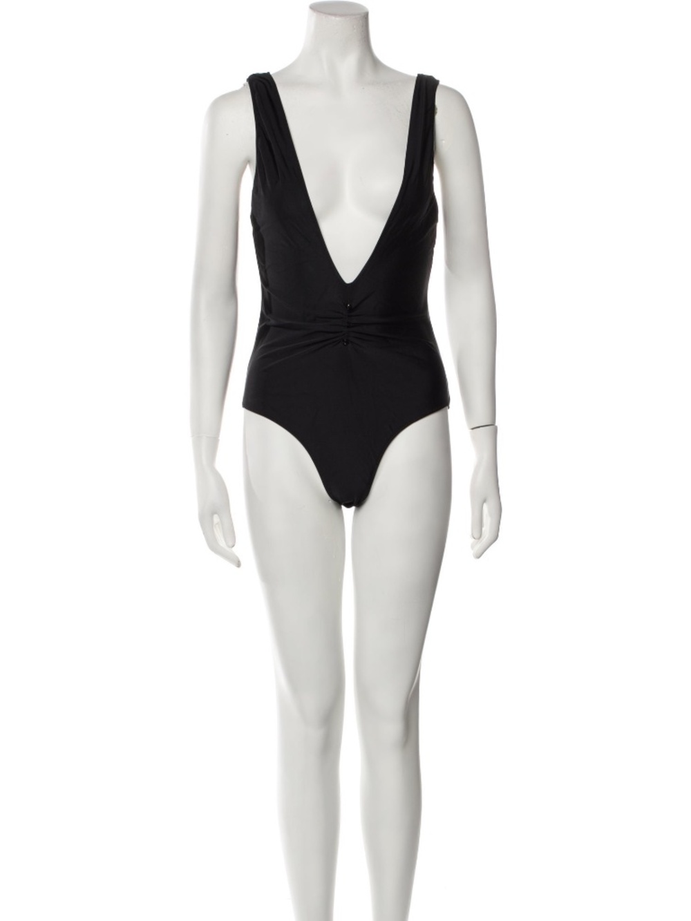 Ganni | DEEP-V Beaded-Accent One-Piece Swimsuit
